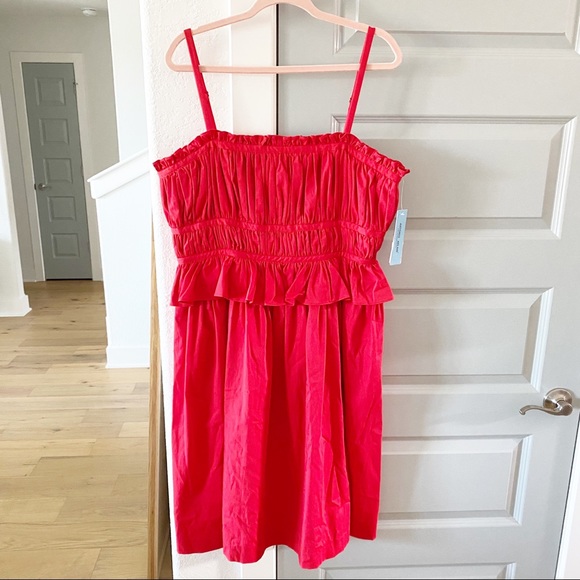 NWT Antonio Melani Taylor Stretch Cotton Sateen
Peplum Waist Dress Cherry Red - Picture 4 of 6